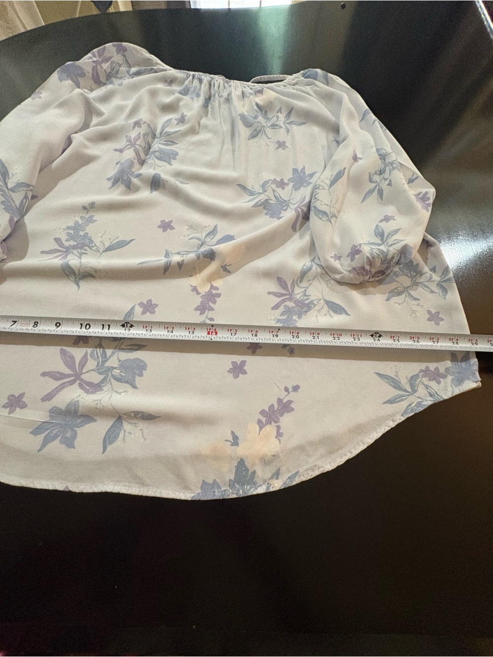 ❤️Gorgeous Como Blu Pale Blue Floral Tie-Neck Tunic - Picture 11 of 11